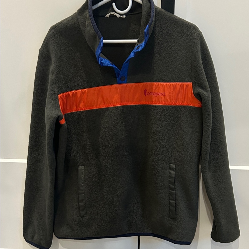 Cotopaxi  grey Fleece with Orange and Blue Accents